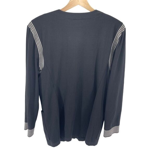 PG Collections by Ginger Bort vintage Cardigan Sweater Stretch Button Up Black 1 - Picture 2 of 12